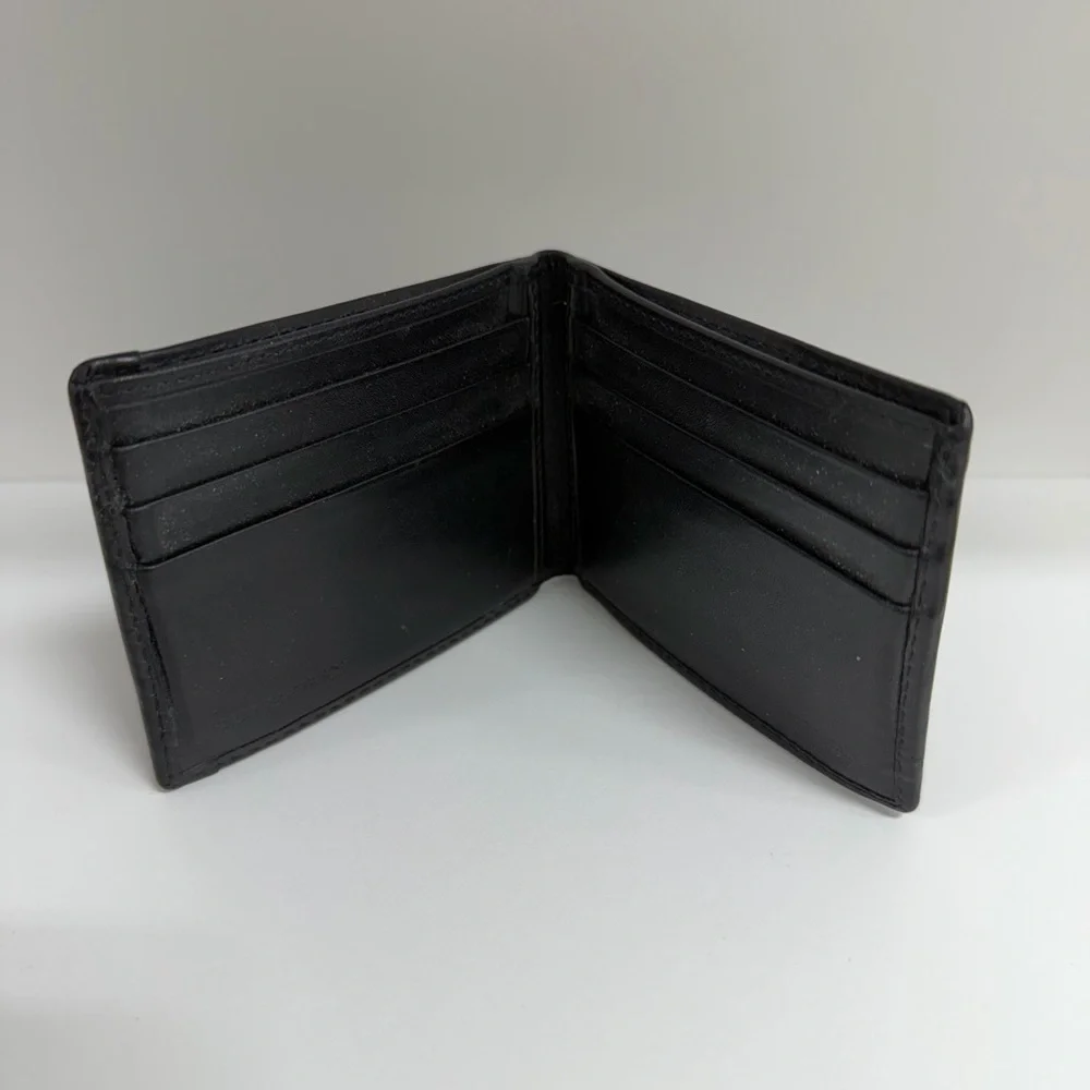 Burberry Men’s Black Leather Bifold Wallet w/ Dust Bag Luxury Classic